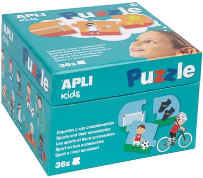 Puzzle educativ APLI cu 36 de piese - Sportul si accesoriile lui