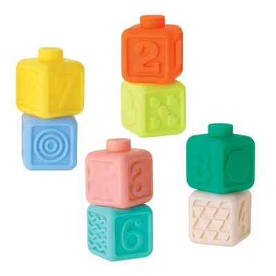 Set de cuburi senzoriale moi pentru bebeluși Infantino - 8 buc
