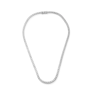 Colier tennis din aur alb cu diamante de 2.8ct