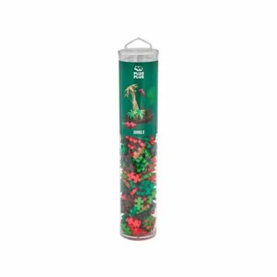 Set constructie Plus-Plus, tub 240 piese, Jungle Mix, culorile junglei