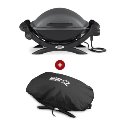 Set Gratar electric Weber Q1400 - Antracit + husa