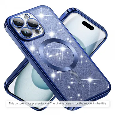 Husa MagSafe pentru Apple iPhone 17 Air, Techsuit, Luxury Glitter, Albastra Inchis