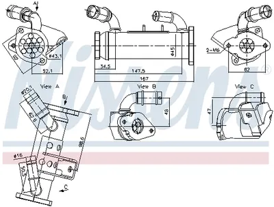 Radiator recirculare gaze esapament potrivit LAND ROVER RANGE ROVER III, RANGE ROVER SPORT I 3.6D 04.06-03.13