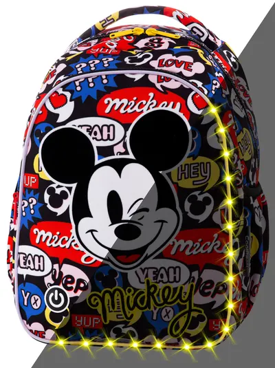 Ghiozdan scolar cu iluminare LED Cool Pack Joy S - Mickey Mouse
