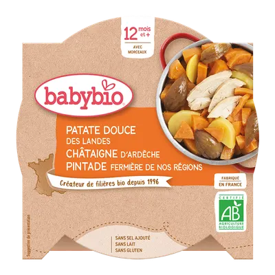Meniu cartofi dulci, castane si bibilica Bio, 230g, BabyBio