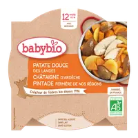 Meniu cartofi dulci, castane si bibilica Bio, 230g, BabyBio
