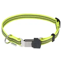 Zgarda nailon Sprenger neon reflectorizanta - 30 - 45 cm - Galben neon
