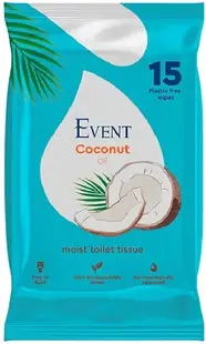 Hârtie igienică umedă cu ulei de cocos Event - 15 buc