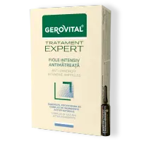 Fiole Antimătreață - Tratament Intensiv Pentru Mătreață Uscată Sau Grasă, Gerovital Tratament Expert, 10 Fiole X 10 Ml
