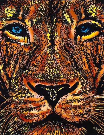 Tablou de colorat ColorVelvet - Leu, 47 x 35 cm