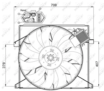 Ventilator radiator (cu carcasa) potrivit MERCEDES M (W163) 2.7D 4.0D 5.4 12.99-06.05