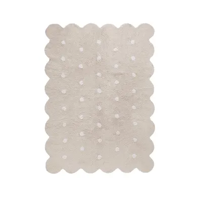 Covor pentru copii bej lavabil/țesut manual din bumbac 120x160 cm Biscuit Beige – Lorena Canals