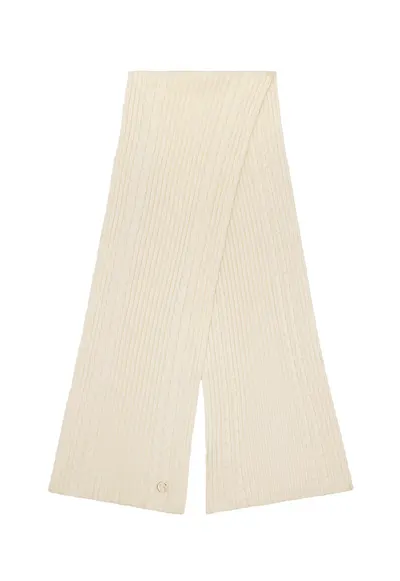 Fular tricotat cu model torsade - Crem