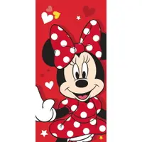 Prosop pentru copii roșu din bumbac 70x140 cm Minnie "Red heart" – Jerry Fabrics