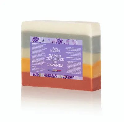 Săpun artizanal curcubeu cu lavandă, Nucul Din Lavanda, x 100gr
