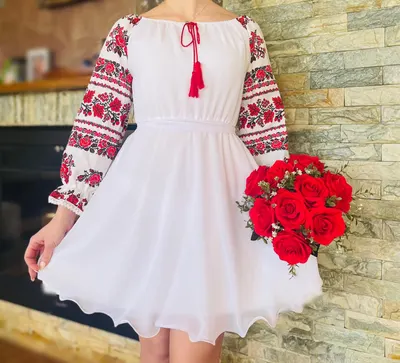 Rochie stilizata cu motive traditionale Elina 2