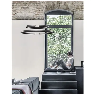 Lampa suspendata TORRENTE Nisipiu Negru Aluminiu & Acrylic Adjustable LED 93 Wat 230 Volt 3422Lm 3000K IP20