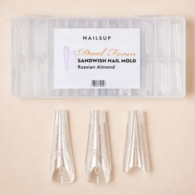 Tipsuri Reutilizabile NAILSUP Sandwich Nail Mold Russian Almond