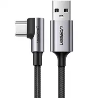 Cablu Date si Incarcare USB-A - USB-C UGREEN US284 Angled, 18W, 3m, Gri