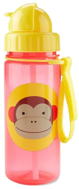 Sticlă cu pai Skip Hop Zoo - Monkey, 385 ml