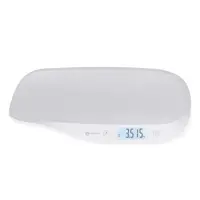 Cantar electronic, Petite&Mars, Pentru bebelusi, Pana la 20 kg, Forma ergonomica, Inregistreaza greutatea si in timpul miscarii, Alb
