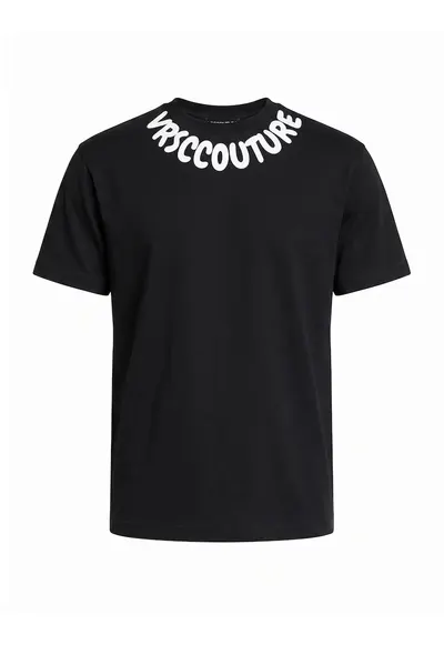 Tricou cu decolteu la baza gatului Solarian Nova - Negru