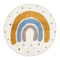 Covor pentru copii galben ocru-fildeș ø120 cm Joyful Gold – FD