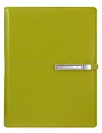 Agenda din piele Alicante Superior A5 - Verde deschis, cu inele si incuietoare