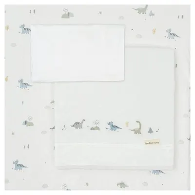 Set de cearșafuri pentru bebeluși Bimbidreams - Trex, 3 bucăți, 50 x 80 cm
