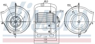 Ventilator Habitaclu Potrivit Audi 80 B2, 90 B2, Coupe B2; Vw Caddy I, Golf I, Jetta I, Passat B1, Passat B2, Scirocco, Transporter Iii 1.1-2.3 05.73-04.93