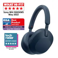 Căști wireless Sony - WH-1000XM5, Hard Case, ANC, albastre