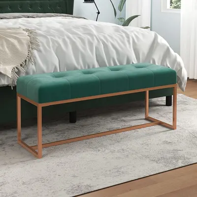 Gossi banca, verde inchis, 110x36x45 cm, catifea