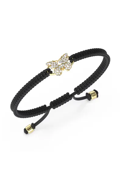 Bratara cu nod glisant si talisman fluture - Auriu/Negru