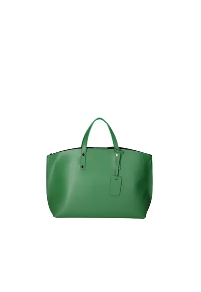 Geanta de piele cu bareta si etui interior detasabil - Verde
