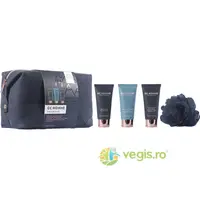 Set Cadou Groom&Go GC Homme Fine Grooming Gel de Dus 100ml + Sampon pentru Par si Barba 100ml + Spuma de Baie 100ml + Burete Exfoliant de Corp 1buc + Portfard Reutilizabil 1buc