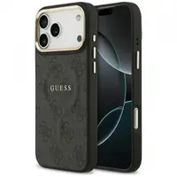 Husa MagSafe pentru Apple iPhone 17 Pro Max, Guess, 4G Classic, Neagra