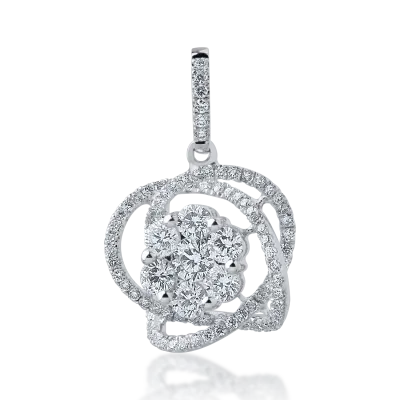 Pandantiv din aur alb cu diamante de 0.88ct