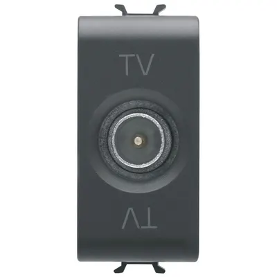 Priza tv de trecere 1 modul Gewiss Chorus GW12362,negru satin