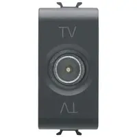 Priza tv de trecere 1 modul Gewiss Chorus GW12362,negru satin