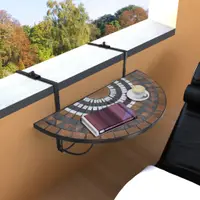 Gossi masa de balcon suspendata, caramiziu si alb, mozaic