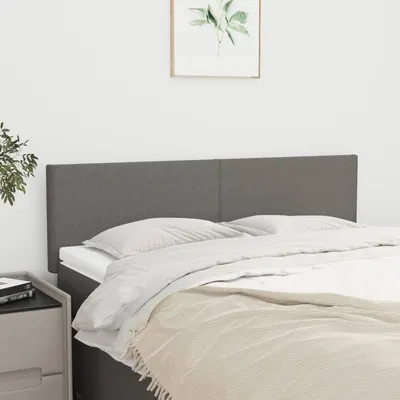 vidaXL Tăblii de pat, gri închis, 144x5x78/88 cm, textil