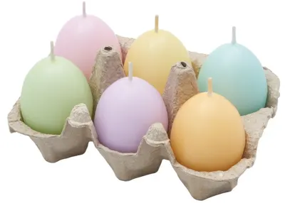 Set de lumânări LCA - Ouă de Paște, Pastel Mix, 6 bucăți