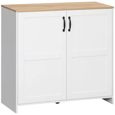 HOMCOM Dulap mobilier bufet bucătărie cu 2 uși și 2 rafturi reglabile 90 x 39,5 x 88 cm | Aosom Romania