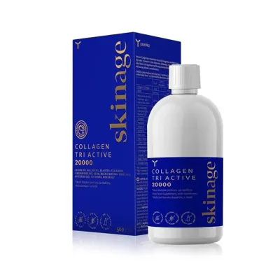 Colagen Hidrolizat, Marin, Lichid, concentrație mare de 20000 mg, contine Acid Hialuronic și Coenzima Q10, cu gust de Ananas, 500ml