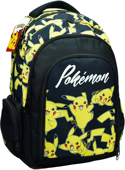 Ghiozdan școlar GIM Pokemon - Pikachu, cu 2 compartimente
