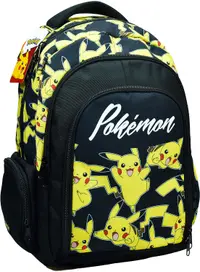 Ghiozdan școlar GIM Pokemon - Pikachu, cu 2 compartimente