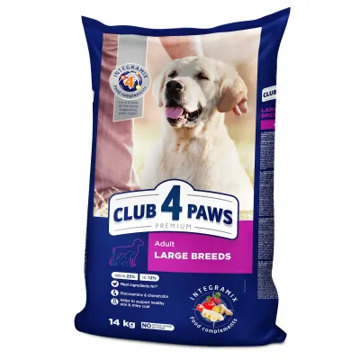 CLUB 4 PAWS Premium, L-XL, Pui, hrană uscată câini, 14kg
