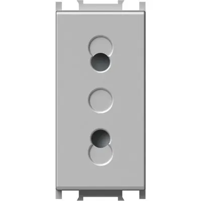 Modul Priza S. EURO 1M 10A ST IP20 Argintiu, TEM Modul TEM-VM20ES-B
