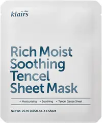 Dear Klairs Rich Moist Mască de față cu folie, 25 ml