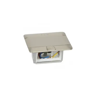 Doza pardoseala tip POP-UP - 3 module - brushed stainless steel finish